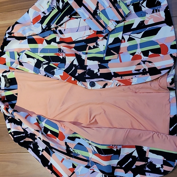 Nwt DIANE GILMAN printed stretch crepe blazer - Picture 5 of 5